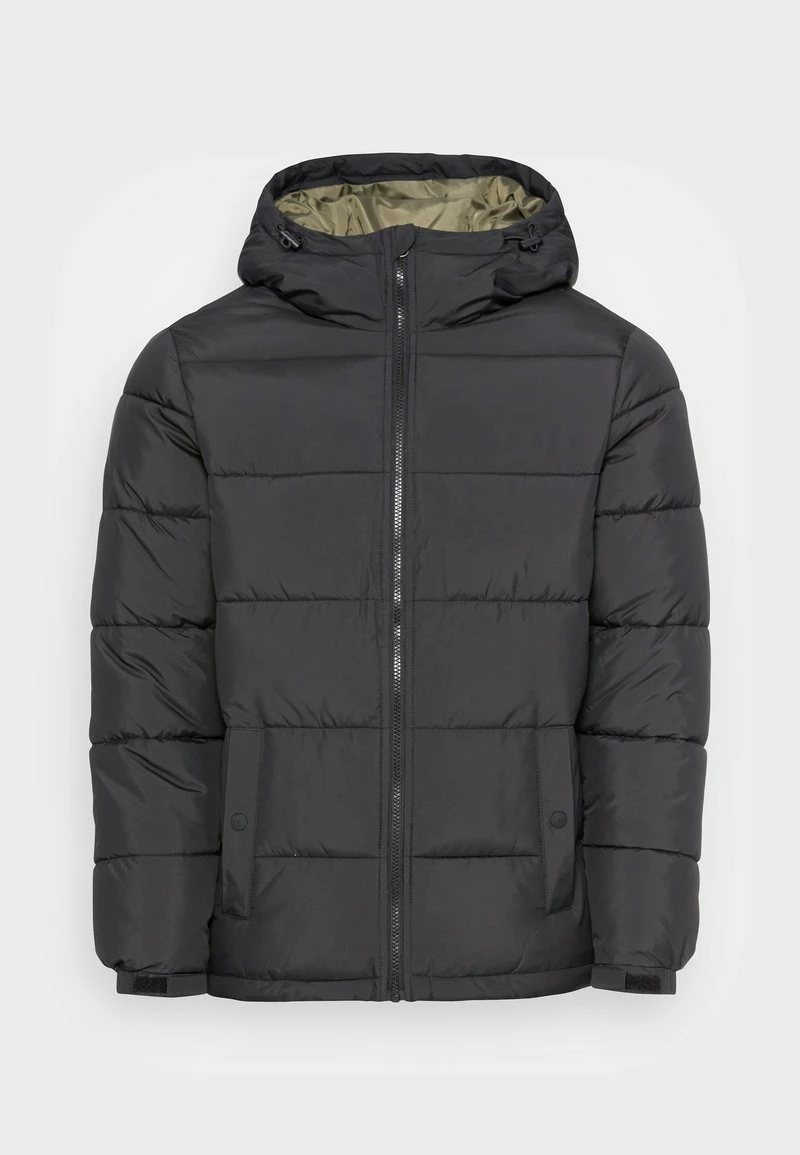 Pier One Hombre BASIC PUFFER JACKET WITH CONTRAST HOOD - Chaqueta De Invierno - Black/olive 6 Pier One Hombre BASIC PUFFER JACKET WITH CONTRAST HOOD - Chaqueta De Invierno - Black/olive - Imagen 4
