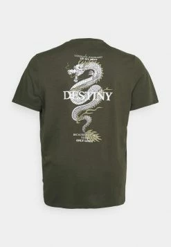 Pier One Camiseta Estampada - Dark Green, Hombre