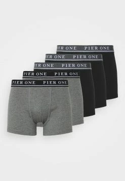 Pier One 5 PACK - Culotte - Black/mottled Dark Grey, Hombre
