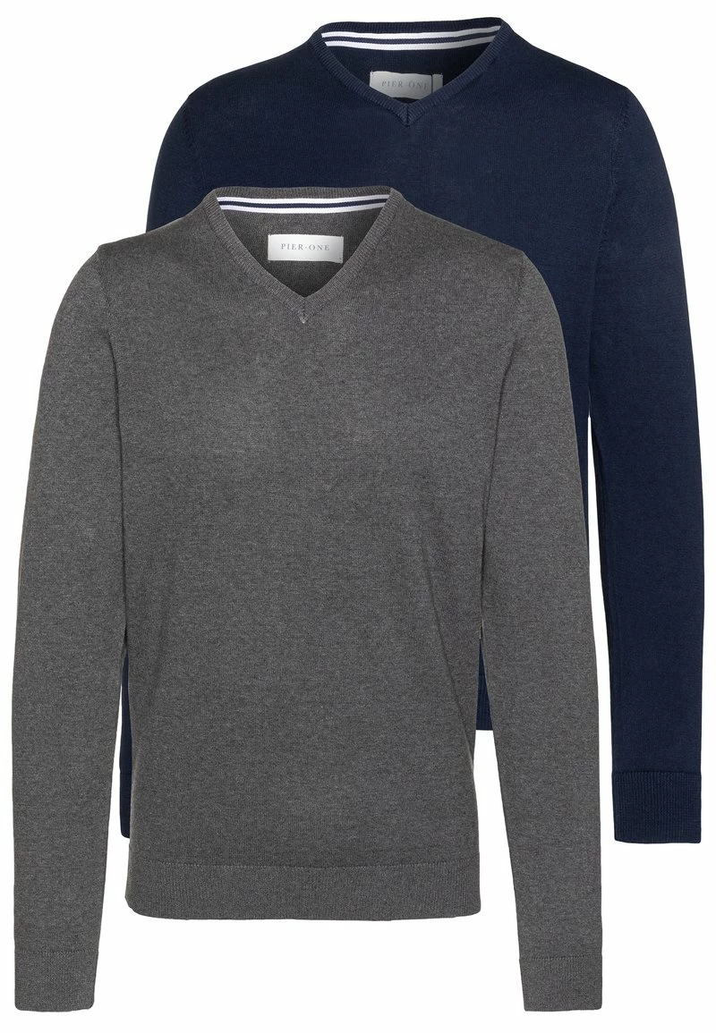 Pier One Hombre 2PACK - Jersey De Punto - Dark Blue 6 Pier One Hombre 2PACK - Jersey De Punto - Dark Blue - Imagen 4