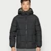 Pier One Hombre BASIC PUFFER JACKET WITH CONTRAST HOOD - Chaqueta De Invierno - Black/olive -Pier One Comercio 111497f3cba0480290c3bd16ea81c4ab