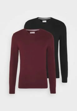 Pier One Hombre 2PACK - Jersey De Punto - Black/bordeaux -Pier One Comercio 1401fde1674b40a68d7e1288645f8b9b