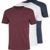 Pier One Hombre 3 PACK - Camiseta Básica - Mottled Bordeaux/white/blue -Pier One Comercio 1a1b68220b7042e3b86fe00c310634af