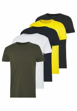 Pier One Hombre 5 PACK - Camiseta Básica - Olive/ White/ Navy /yellow /black -Pier One Comercio 1b9164789150411d82264f1147f53451