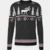 Pier One Hombre WINTERY CHRISTMAS JUMPER - Jersey De Punto - Black