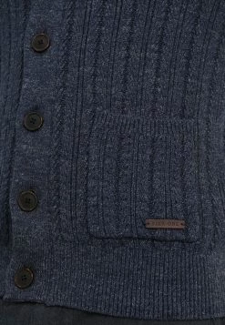 Pier One Hombre Chaqueta De Punto - Mottled Blue -Pier One Comercio 25c64113db204b47908a996f19e7e78f