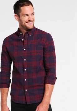 Pier One Hombre Camisa - Dark Blue/bordeaux