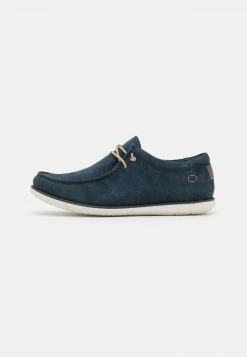 Pier One Hombre LEATHER - Zapatos Con Cordones - Dark Blue