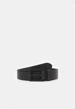 Pier One Hombre LEATHER - Cinturón - Black