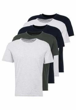 Pier One Hombre 5 PACK - Camiseta Básica - Dark Blue/grey/khaki -Pier One Comercio 325cf046ffc64432affa66ab60fd39f6