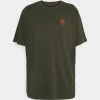 Pier One Camiseta Estampada - Olive, Hombre