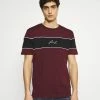 Pier One Hombre Camiseta Estampada - Bordeaux/black/white -Pier One Comercio 3901be0039044398a33b40fceb473dd6