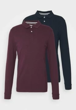 Pier One Hombre 2 PACK - Polo - Bordeaux/dark Blue