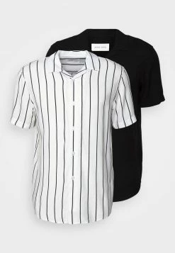 Pier One Hombre 2 PACK - Camisa - Black/white -Pier One Comercio 3fe10c51a5864c25954f7afee7966589