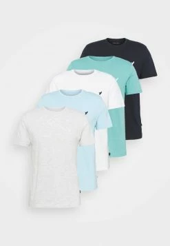 Pier One Hombre WITH BIRD STRAIGHT 5 PACK - Camiseta Básica - Light Grey - 101_white - 001_green - 602 -Pier One Comercio 3fe4ededb7e446c69186309619c33f40