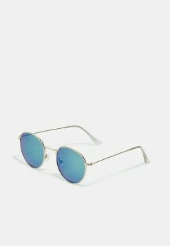 Pier One UNISEX - Gafas De Sol - Gold-coloured/blue, Unisexo