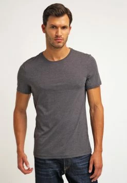 Pier One Hombre 2 PACK - Camiseta Básica - Dark Grey Melange -Pier One Comercio 4a6ea9751c4a483c945257496fc59fae