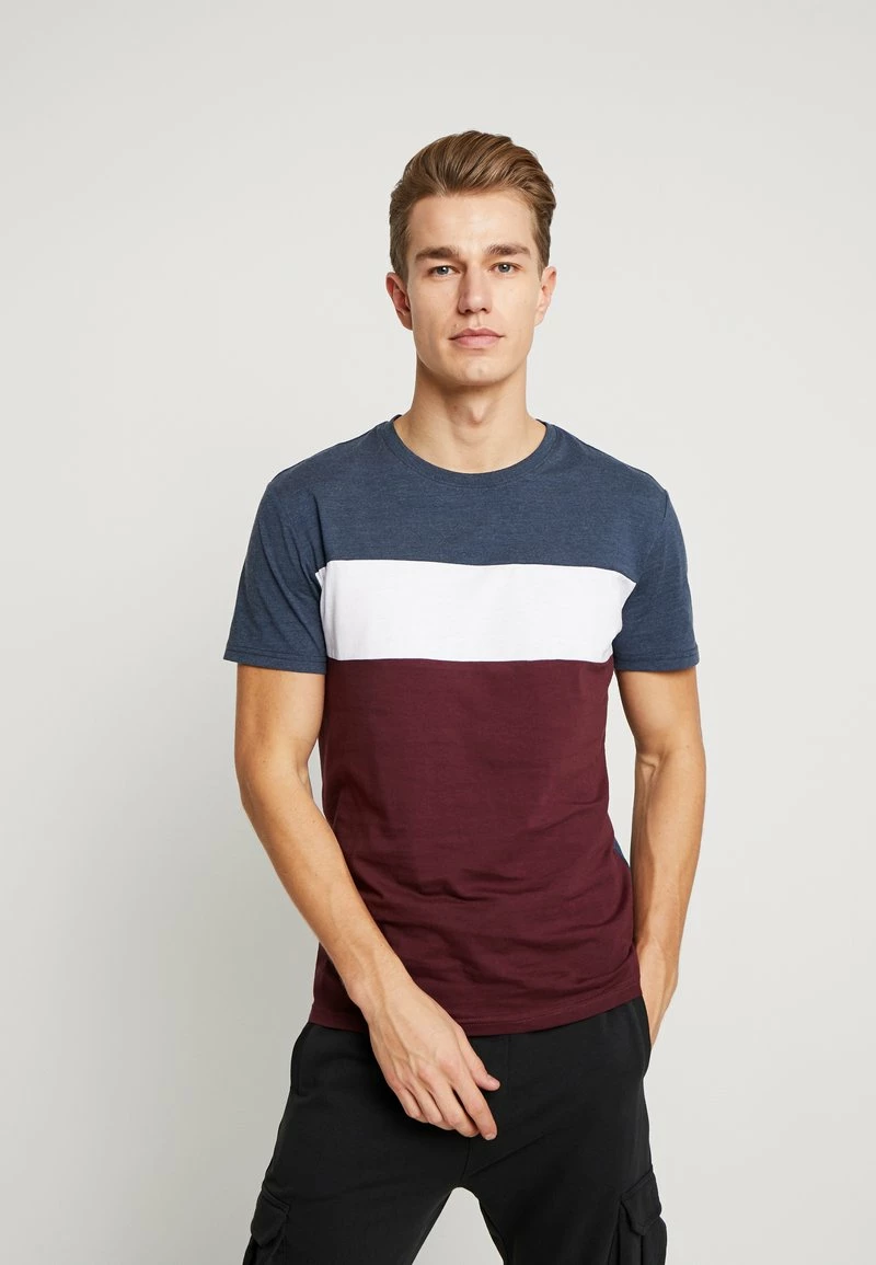 Pier One Hombre Camiseta Estampada - Bordeaux / Dark Blue 3 Pier One Hombre Camiseta Estampada - Bordeaux / Dark Blue