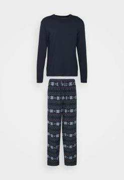 Pier One Hombre Pijama - Dark Blue/bordeaux