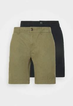 Pier One Hombre 2 PACK - Shorts - Black/olive -Pier One Comercio 537cb0fdce6c4e76be55c05dfa95f014
