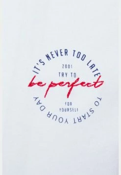 Pier One Hombre NEVER TOO LATE GRAPHIC T-SHIRT - Camiseta Estampada - White -Pier One Comercio 57b8d508056b496485454ca6c4504382