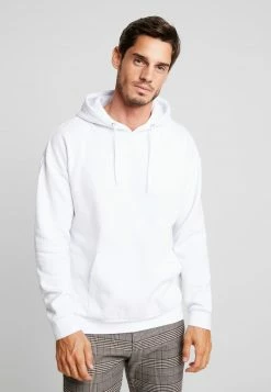 Pier One Hombre PLAIN SKATER HOODY - Jersey Con Capucha - White