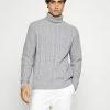 Pier One Hombre NEW CABLE TURTLENECK JUMPER - Jersey De Punto - Light Grey