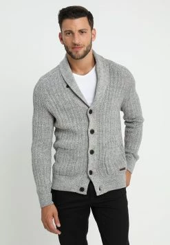 Pier One Chaqueta De Punto - Mottled Dark Grey, Hombre