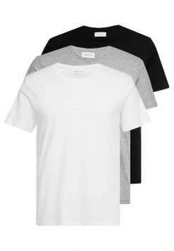 Pier One Hombre 3 PACK - Camiseta Básica - White/black/light Grey -Pier One Comercio 6bfa49ac23d34d11869dc6bfe2e89626