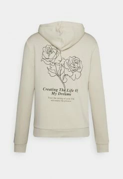 Pier One Hombre FLORAL HOODIE - Sudadera - Tan