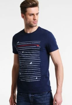 Pier One Camiseta Estampada - Navy, Hombre