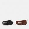 Pier One Hombre 2 PACK - Cinturón - Brown/black