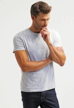 Pier One Camiseta Básica - Light Grey Melange, Hombre