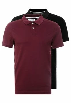 Pier One Hombre 2 PACK - Polo - Bordeaux/black