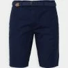 Pier One Hombre CHINOS WITH BELT - Shorts - Dark Blue -Pier One Comercio 91427bd3e189468184ad0be3423d3555