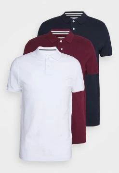 Pier One Hombre 3 PACK - Polo - Bordeaux/white/dark Blue -Pier One Comercio 919efcdef1fb44a8aad58897d4dff9e4
