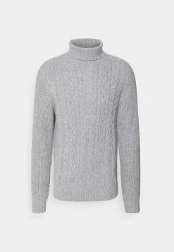 Pier One Hombre NEW CABLE TURTLENECK JUMPER - Jersey De Punto - Light Grey -Pier One Comercio afd75e6fb1ee419685e068fa689f680e