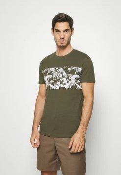 Pier One Hombre Camiseta Estampada - Oliv
