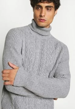 Pier One Hombre NEW CABLE TURTLENECK JUMPER - Jersey De Punto - Light Grey -Pier One Comercio b0c36f7fa40740978e1ce13ca2fa9e81