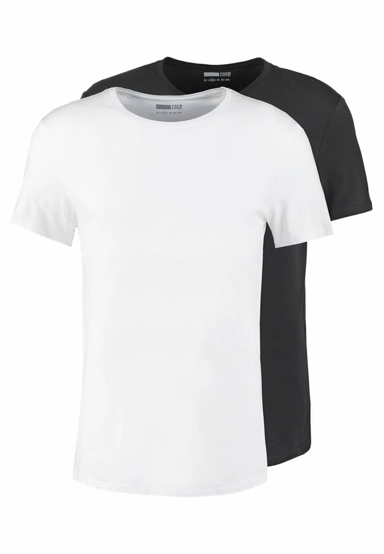 Pier One 2 PACK - Camiseta Básica - White/black, Hombre 4 Pier One 2 PACK - Camiseta Básica - White/black, Hombre - Imagen 2