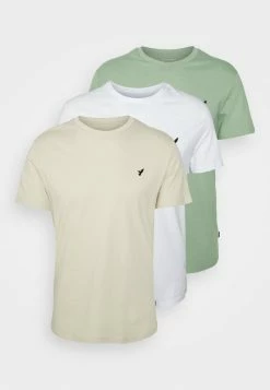 Pier One Unisexo BIRDIE - Camiseta Básica - White/off-white/green