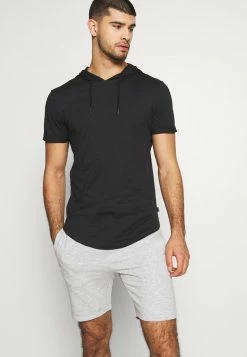 Pier One Camiseta Estampada - Black, Hombre