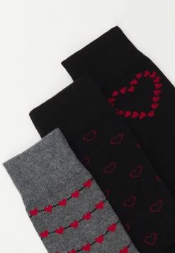 Pier One Hombre VALENTINES SOCK 3 PACK - Calcetines - Black/red/mottled Grey -Pier One Comercio be1022d8ccd7420dbfcdb9db58dc721e