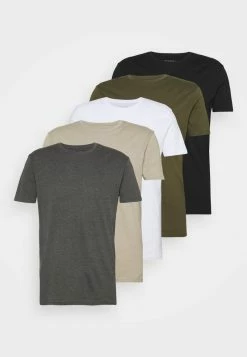 Pier One Hombre 5 PACK - Camiseta Básica - White/dark Grey/black -Pier One Comercio c8b9f5cce9884e23aebd3711252e2349