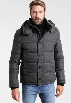 Pier One Hombre HOODED - Chaqueta De Invierno - Grey Melange
