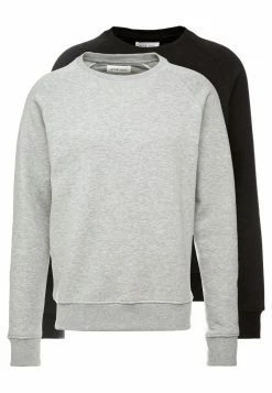 Pier One Hombre 2er Pack CREW NECK - Sudadera - Mottled Light Grey/black -Pier One Comercio dba537e667ce4fe2aee0ab958e24e9cf