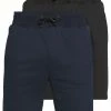 Pier One Hombre 2 PACK - Shorts - Dark Blue/black