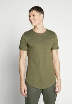 Pier One Hombre Camiseta Básica - Oliv