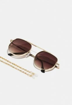 Pier One Unisexo WITH CHAIN SET UNISEX - Gafas De Sol - Brown -Pier One Comercio f1cdb3b14cd145bd91fa6660ce8a9cd4