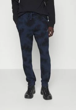 Pier One Hombre TIE DYE JOGGER - Pantalones Deportivos - Dark Blue- Black